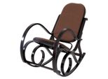 Sedia A Dondolo M41, Poltrona Girevole Poltrona Tv, Legno Massiccio ~ Aspetto Noce, Tessuto/Tessuto Marrone Scuro