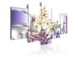 Quadro Su Tela Fiori 200X100 Cm In Tessuto Non Tessuto 5 Pezzi Stampa D'arte Moderna Arte Murale Xxl Decorazione Murale Design Quadro Murale - Gigli Perle Astratto 020101-163