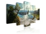 Quadro Su Tela Astratto 200X100 Cm In Tessuto Non Tessuto 5 Pezzi Stampa D'arte Moderna Arte Murale Xxl Decorazione Murale Design Quadro Murale - Paesaggio Mare 020101-78