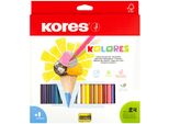Kores BB93324 Matite Colorate Triangolari Kores "Kolores"", Confezione Da 24 Pezzi"