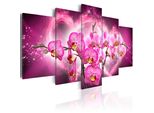 Quadri Su Tela 200X100 Cm B-A-0026-B-P Quadro Su Tela Non Tessuta 5 Pezzi Stampa D'arte Moderna Arte Murale Xxl Decorazione Murale Design Quadro Murale Fiori Orchidi