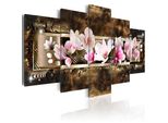 Quadri Su Tela 200X100 Cm B-A-0030-B-N Quadro Su Tela Non Tessuta 5 Pezzi Stampa D'arte Moderna Arte Murale Xxl Decorazione Murale Design Quadro Murale Fiori Orchidi