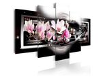 Quadri Su Tela 200X100 Cm B-A-0046-B-O Quadro Su Tela Non Tessuta 5 Pezzi Stampa D'arte Moderna Arte Murale Xxl Decorazione Murale Design Quadro Murale Fiori Abstratti Orchidi