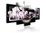 Quadri Su Tela 200X100 Cm B-A-0046-B-N Quadro Su Tela Non Tessuta 5 Pezzi Stampa D'arte Moderna Arte Murale Xxl Decorazione Murale Design Quadro Murale Fiori Abstract Orchidi