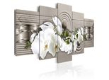 Quadri Su Tela 200X100 Cm B-A-0258-B-O Quadro Su Tela Non Tessuta 5 Pezzi Stampa D'arte Arte Moderna Arte Murale Xxl Decorazione Murale Design Quadro Murale Fiori Abstratti Orchidi