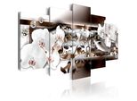 Quadri Su Tela 200X100 Cm B-A-0153-B-N Quadro Su Tela Non Tessuta 5 Pezzi Stampa D'arte Moderna Arte Murale Xxl Decorazione Murale Design Quadro Murale Fiori Abstratti Orchidi