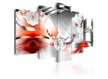 Quadri Su Tela 200X100 Cm B-A-0186-B-O Quadro Su Tela Non Tessuta 5 Pezzi Stampa D'arte Moderna Arte Murale Xxl Decorazione Murale Design Quadro Murale Fiori Abstratti Orchidi