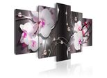 Quadri Su Tela 200X100 Cm B-A-0263-B-O Quadro Su Tela Non Tessuta 5 Pezzi Stampa D'arte Moderna Arte Murale Xxl Decorazione Murale Design Quadro Murale Fiori Abstratti Orchidi