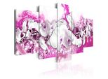 Quadri Su Tela 200X100 Cm B-A-0261-B-O Quadro Su Tela Non Tessuta 5 Pezzi Stampa D'arte Arte Moderna Arte Murale Xxl Decorazione Murale Design Quadro Murale Fiori Abstratti Orchidi