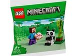 30672 Minecraft Steve Mit Baby-Panda, Konstruktionsspielzeug Polybag