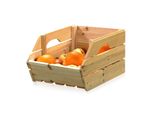 Cassa Per Frutta In Legno 38X27X20 Cm Impilabile Con Maniglie Per Mele E Patate