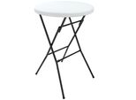 Casaria® Tavolo Da Bar Ø 72 Cm Tavolino Rotondo Pieghevole Da Giardino Per Feste Altezza 110 Cm In Metallo Bianco