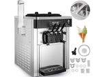 Speiseeisbereiter Weiß Eismaschine 2200 w, 2 x 6 l Desktop Maschine Ice Cream Maker 220 v Speiseeisbereiter mit Eikegel Eierablage Edelstahl Maschine