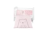 Kikkaboo Kinderbettwäsche Bär 6tlg. Decke 135 x 95 Kissen 45 x 35 Laken 140 x 70 rosa