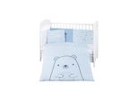 Kikkaboo Kinderbettwäsche Bär 6tlg. Decke 135 x 95 Kissen 45 x 35 Laken 140 x 70 blau