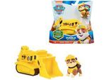 Paw Patrol - Baustellen-Fahrzeug mit Rubble-Figur, Spielfahrzeug gelb