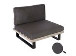 Lounge-Sessel MCW-H54, Garten-Sessel, Spun Poly Akazie Holz Mvg-Zertifiziert Aluminium ~ Grau, Polster Dunkelgrau