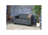 2Er Sofa Couch Moncalieri Loungesofa Kunstleder ~ Dunkelgrau