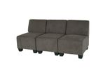 Modular 3-Sitzer Sofa Couch Moncalieri, Stoff/Textil ~ Braun, Ohne Armlehnen