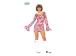70S Disco Dance Costume Colorful Retro Dress Vintage Carnival Party Outfit Maniche Svasate, Taglia: 38 - 40 (M) Colore: Multicolore