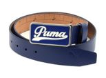 Puma Pelle Cintura Script Fitted Belt Ctl W115 Sodalite Blue Blu Scuro