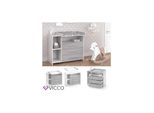 VICCO Wickelkommode OSKAR weiß grau Wickelregal Babymöbel Kommode Wickeltisch