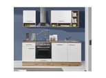 Küche Küchenblock Küchenzeile madeira klein ohne Geräte ca. 220 x 205 x 60 cm