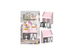 Vicco Kinderbücherregal Luigi 72 x 79 cm, Rosa, Kinderzimmerregal, mit Faltboxen