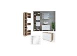 Vicco BadmöBel Set Ilias Weiß Eiche Spiegel Kommode Unterschrank Badschrank