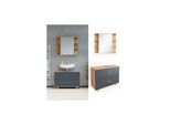 Vicco BadmöBel Set Ilias Eiche Anthrazit Bad Spiegel Unterschrank Badschrank