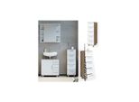 Vicco Badschrank Ilias Weiß Sonoma Midischrank Bad Schrank Badregal Badezimmer