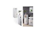 Vicco Midischrank Badschrank Badezimmerschrank Irma 3 FäCher 1 TüR Weiß /Hgl