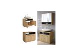 Vicco Waschtischunterschrank Waschbeckenunterschrank Beatrice Eiche Anthrazit Modern 80X64 Cm Badkommode Badschrank Badezimmer Schrank BadmöBel SchranktüR Schrankfach