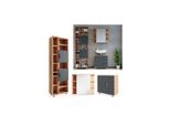 Vicco BadmöBel Set Ilias Eiche Anthrazit Spiegel Kommode Unterschrank Badschrank