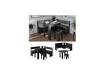 Vicco Eckbankgruppe Küchensitzgruppe Esszimmergruppe Roman Schwarz modern 150x150 cm Sitzbank Sitzecke Küchentisch Tischhocker Küchenmöbel Polstermöbel Esszimmermöbel