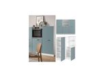 Vicco Küchenzeile R-Line Solid Weiß Blau Grau 180 cm modern Küchenschränke Küchenmöbel