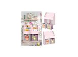 Vicco Kinderbücherregal Luigi 72 x 79 cm, Rosa, Kinderzimmerregal, mit Faltboxen