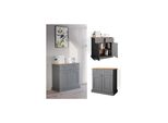 Vicco Kommode Mehrzweckschrank Wohnzimmermöbel Bergamo Grau Eiche Wohnzimmer Schrank 83x84 cm Vintage Ablage Schublade Schranktür Wohnzimmermöbel
