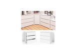 Vicco Kommode Ruben Weiß 3 Schubladen 80Cm Sideboard Mehrzweckschrank Schrank