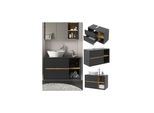 Vicco Waschtischunterschrank Waschbeckenunterschrank Viola Anthrazit Eiche Modern 100X60 Cm Badkommode Badschrank Badezimmer Schrank BadmöBel SchranktüR Schrankfach