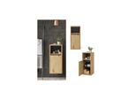 Vicco Midischrank Badschrank BadezimmermöBel Viola Eiche Anthrazit Modern 38X80 Badezimmer Schrank BadmöBel SchranktüR Schrankfach Ablage Aufbewahrung