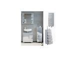 Vicco Midischrank Badschrank BadezimmermöBel Ilias Weiß Hochglanz Modern 30X95Cm Badezimmer Schrank BadmöBel Badezimmerkommode Badkommode Schrankschublade Ablage Aufbewahrung