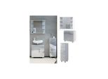 Vicco BadmöBelset Ilias Weiß Hochglanz Modern Badezimmer Schrank Badschrank Waschtischunterschrank Spiegelschrank Midischrank SchranktüR Schrankschublade Schrankfach Ablage Aufbewahrung
