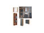 Vicco BadmöBel Set Ilias Eiche Anthrazit Spiegel Kommode Unterschrank Badschrank
