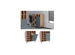 Vicco WäScheschrank Badezimmerschrank Badschrank Fynn Eiche GrüN WäSchekorb