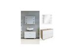 Vicco BadmöBel Set Ilias Weiß Eiche Bad Spiegel Unterschrank Badschrank