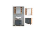 Vicco BadmöBel Set Ilias Eiche Anthrazit Bad Spiegel Unterschrank Badschrank