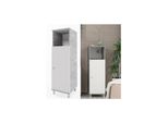 Vicco Badschrank Fynn Weiß / Grau Beton - Badezimmerschrank Badregal Midischrank