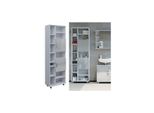 Vicco Hochschrank Badschrank BadezimmermöBel Ilias Weiß Hochglanz Modern 60X190Cm Badezimmer Schrank BadmöBel Badezimmerkommode Badkommode SchranktüR Schrankfach Aufbewahrung Ablage