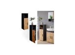 Vicco Midischrank Badschrank Badezimmerschrank Irma 3 FäCher 1 TüR Anthrazit/Gko